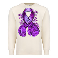Sandshell purple ribbon with boxing gloves Premium Sweatshirt - NancyCooperArtShop