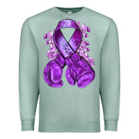 Seafoam purple ribbon with boxing gloves Premium Sweatshirt - NancyCooperArtShop