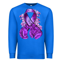 True Royal purple ribbon with boxing gloves Premium Sweatshirt - NancyCooperArtShop