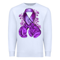 White purple ribbon with boxing gloves Premium Sweatshirt - NancyCooperArtShop