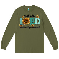 Army Green trust in the lord with all your heart Long Sleeve Tee - MaliasSmallBusiness