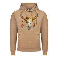 Vintage Coffee bull skull sunflowers and feathers Vintage Hoodie - AdoDesignShop