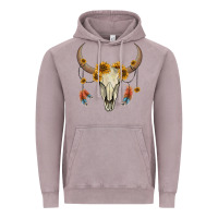 Vintage Zinc bull skull sunflowers and feathers Vintage Hoodie - AdoDesignShop