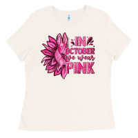 In October We Wear Pink Sunflower Ladies Tee | Teevron