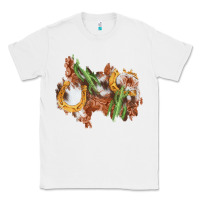White horseshoe cowhide cactus patch Classic Tee - AdoDesignShop