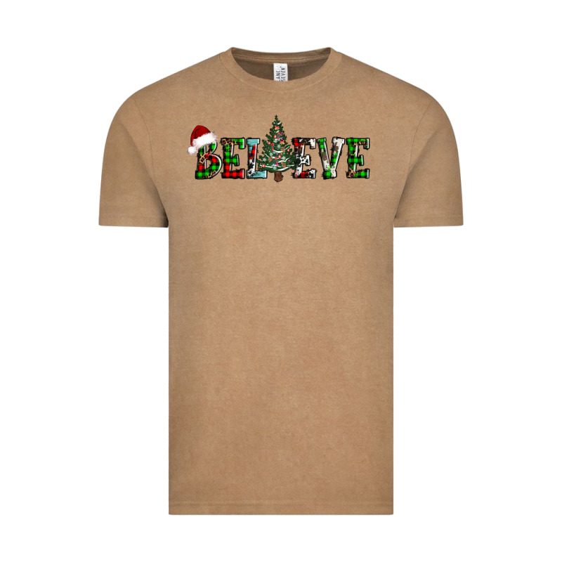 Believe Christmas Tree Vintage Tee by AdoDesignShop | Teevron