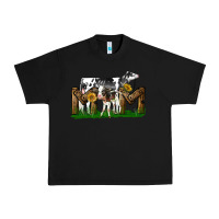 Black Western Holstein Cow And Baby Cow Mom Urban Heavy Tee - LillyAllenDesigns