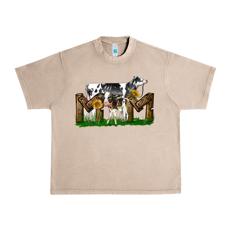 Western Holstein Cow And Baby Cow Mom Urban Heavy Tee by LillyAllenDesigns | Teevron