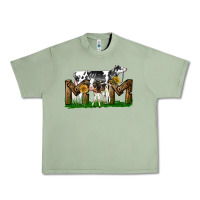 Oil Green Western Holstein Cow And Baby Cow Mom Urban Heavy Tee - LillyAllenDesigns