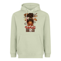 Matcha Baseball Mom Afro Messy Bun Heavyweight Hoodie - texasbilliewilder