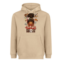 Mushroom Baseball Mom Afro Messy Bun Heavyweight Hoodie - texasbilliewilder