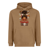 Toasted Coconut Baseball Mom Afro Messy Bun Heavyweight Hoodie - texasbilliewilder