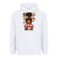 White Baseball Mom Afro Messy Bun Heavyweight Hoodie - texasbilliewilder