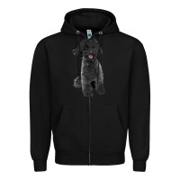 Black black poodles dog Zipper Hoodie - LillyAllenDesigns