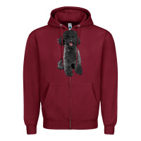 Burgundy black poodles dog Zipper Hoodie - LillyAllenDesigns