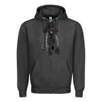 Charcoal Heather black poodles dog Zipper Hoodie - LillyAllenDesigns