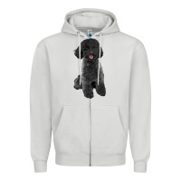 Dove Grey black poodles dog Zipper Hoodie - LillyAllenDesigns