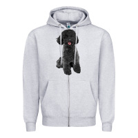 Heather Grey black poodles dog Zipper Hoodie - LillyAllenDesigns
