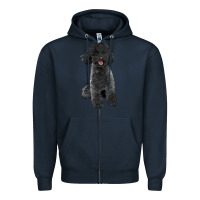 Navy black poodles dog Zipper Hoodie - LillyAllenDesigns