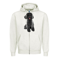 Oatmeal Heather black poodles dog Zipper Hoodie - LillyAllenDesigns
