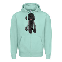 Seafoam black poodles dog Zipper Hoodie - LillyAllenDesigns