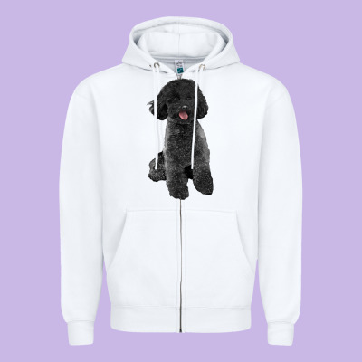 Black Poodles Dog Zipper Hoodie Designed By Lillyallendesigns