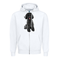 White black poodles dog Zipper Hoodie - LillyAllenDesigns