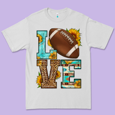 Western Love American Football Premium Tee Designed By Hra Design Shop