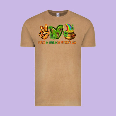 Peace Love St Patricks Day Vintage Tee Designed By Nancycooperartshop