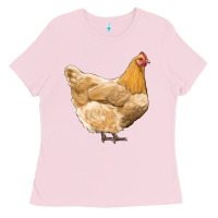 Bubblegum Pink chicken Ladies Tee - RanaPortraitStore