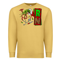 Antique Gold Christmas Character  Nurse Premium Sweatshirt - NancyCooperArtShop