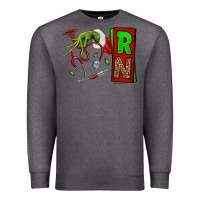 Charcoal Heather Christmas Character  Nurse Premium Sweatshirt - NancyCooperArtShop