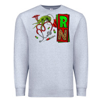 Heather Grey Christmas Character  Nurse Premium Sweatshirt - NancyCooperArtShop