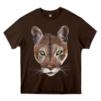 Chocolate Brown florida panther  face Heavy Core Tee - BarkalooDesign