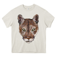 Cream florida panther  face Heavy Core Tee - BarkalooDesign