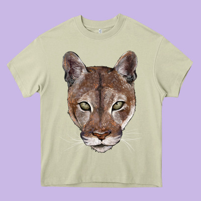 Florida Panther  Face Heavy Core Tee Designed By Barkaloodesign