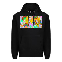 Black smile faces and rainbow and daisys Premium Hoodie - TumblerDesignByShophia