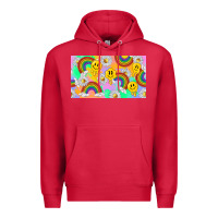 Cardinal smile faces and rainbow and daisys Premium Hoodie - TumblerDesignByShophia