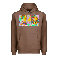 Chestnut smile faces and rainbow and daisys Premium Hoodie - TumblerDesignByShophia
