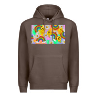 Coffee smile faces and rainbow and daisys Premium Hoodie - TumblerDesignByShophia