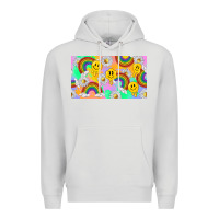 Dove Grey smile faces and rainbow and daisys Premium Hoodie - TumblerDesignByShophia