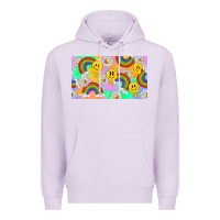 Lilac smile faces and rainbow and daisys Premium Hoodie - TumblerDesignByShophia