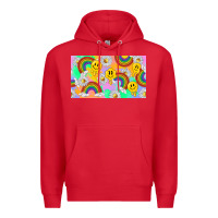 Red smile faces and rainbow and daisys Premium Hoodie - TumblerDesignByShophia