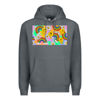 Rock smile faces and rainbow and daisys Premium Hoodie - TumblerDesignByShophia