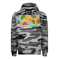 Slate Camo smile faces and rainbow and daisys Premium Hoodie - TumblerDesignByShophia