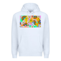 White smile faces and rainbow and daisys Premium Hoodie - TumblerDesignByShophia