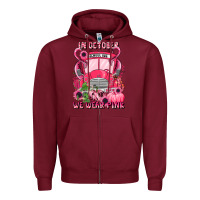 Burgundy in october we wear pink halloween school bus Zipper Hoodie - LillyAllenDesigns