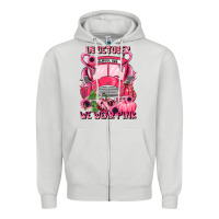 Dove Grey in october we wear pink halloween school bus Zipper Hoodie - LillyAllenDesigns