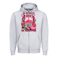 Heather Grey in october we wear pink halloween school bus Zipper Hoodie - LillyAllenDesigns