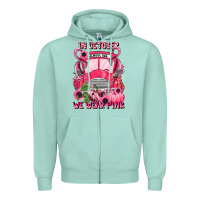 Seafoam in october we wear pink halloween school bus Zipper Hoodie - LillyAllenDesigns